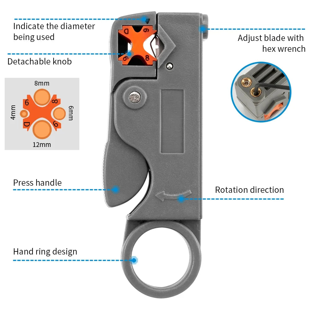 Stripping Pliers Decrustation Wire Cable Tools Stripper Stainless Steel  Hexagon Wrench Accessory Insulated Electrical Straight