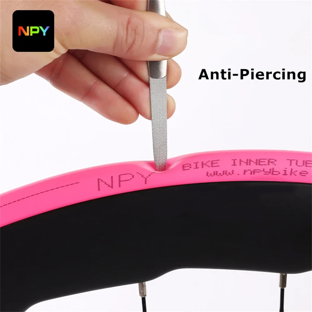 NPY 1Pcs Ultralight 28g Bike TPU Inner Tube 700X18 25 28 32 Road Bicycle TPU Material Tire 45mm/65mm/85mm Length French Valve