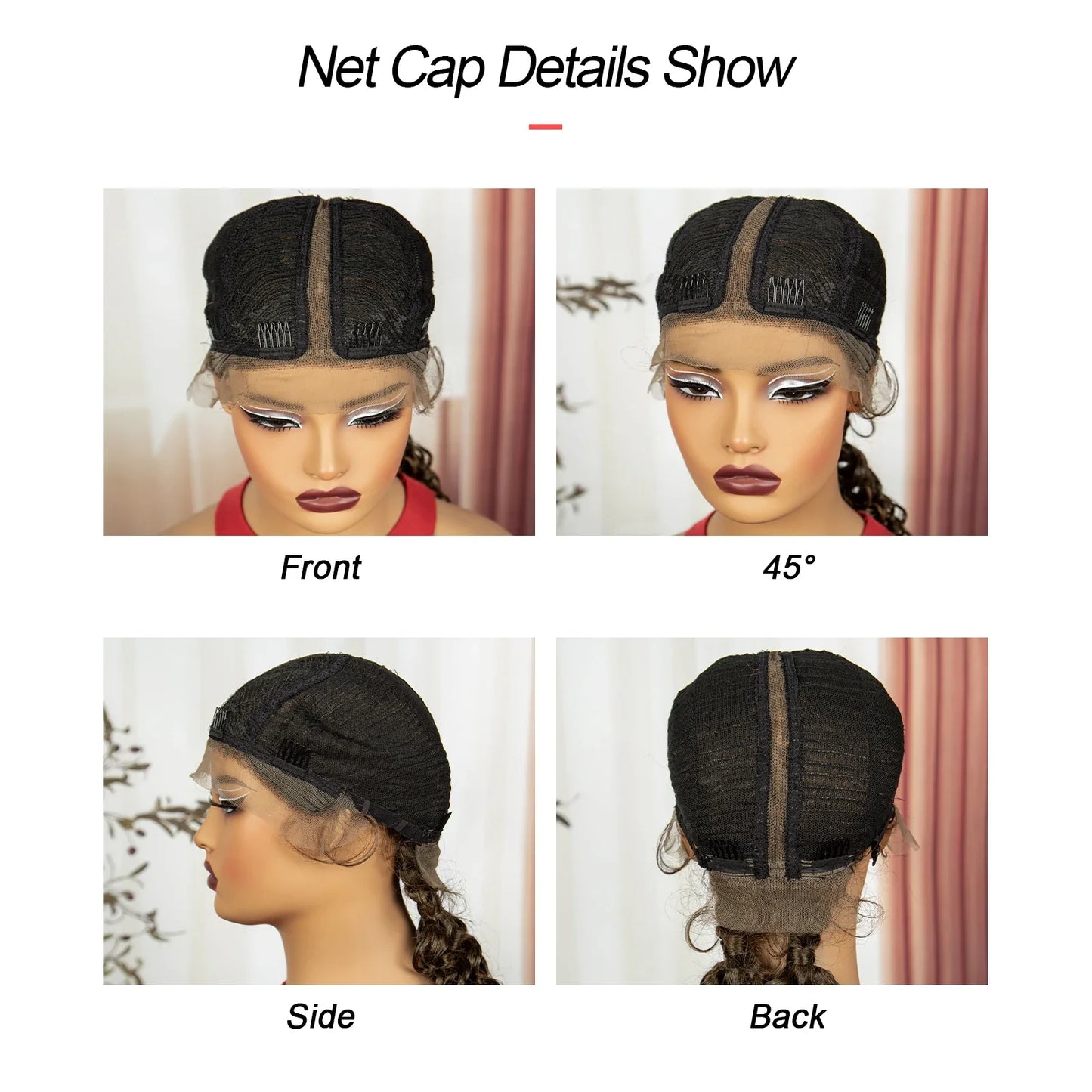 Curly Cornrow Twist Braids Wig | 13x1 T Part Lace | Water Wave | Black Women