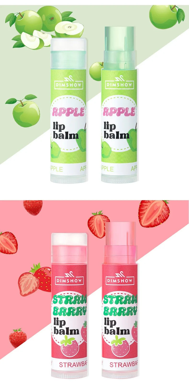 6 Kinds of Fruity Lip Balm Moisturizing Hydrating Long Lasting Lip Lotion Lightening Lip Lines Lips Mask Care Lips Lipstick Balm
