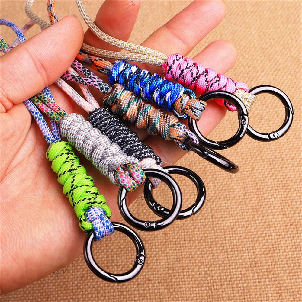 Outdoor Paracord Lanyard Survival Keychain for Men Women Handwoven Backpack Car Keyring Camping Hiking EDC Jewelry Accessories