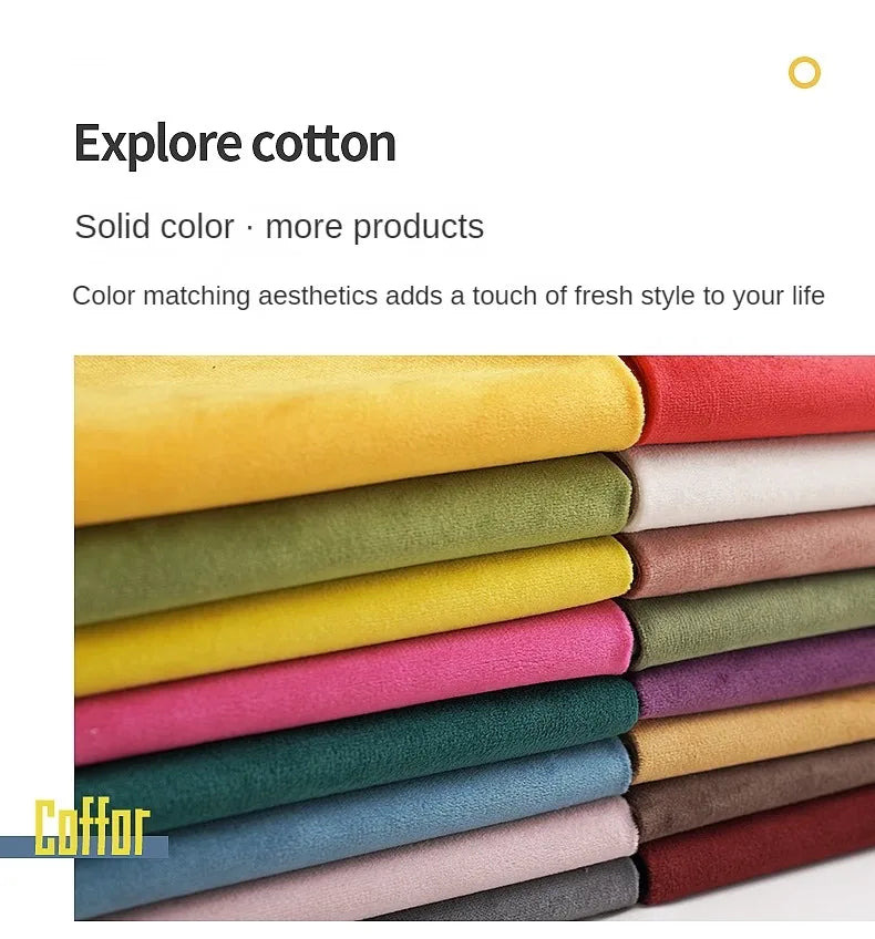 Velvet Fabric By The Meter for Tablecloth Diy Sofa Covers Curtains Sewing Thickened Soft Cloth Plain Black White Winter Textile