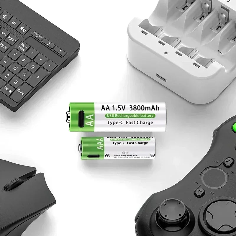 2025NEW Lithium-Ion Battery Type-C Rechargeable High-Capacity Battery AA&AAA Battery For remote control, mouse, electric toys