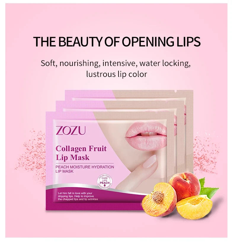 10pcs ZOZU Crystal Collagen Lip Mask Plump Lips Moisturizing Anti Wrinkles Nourishing Lip Patches Lips Plumper Skin Care