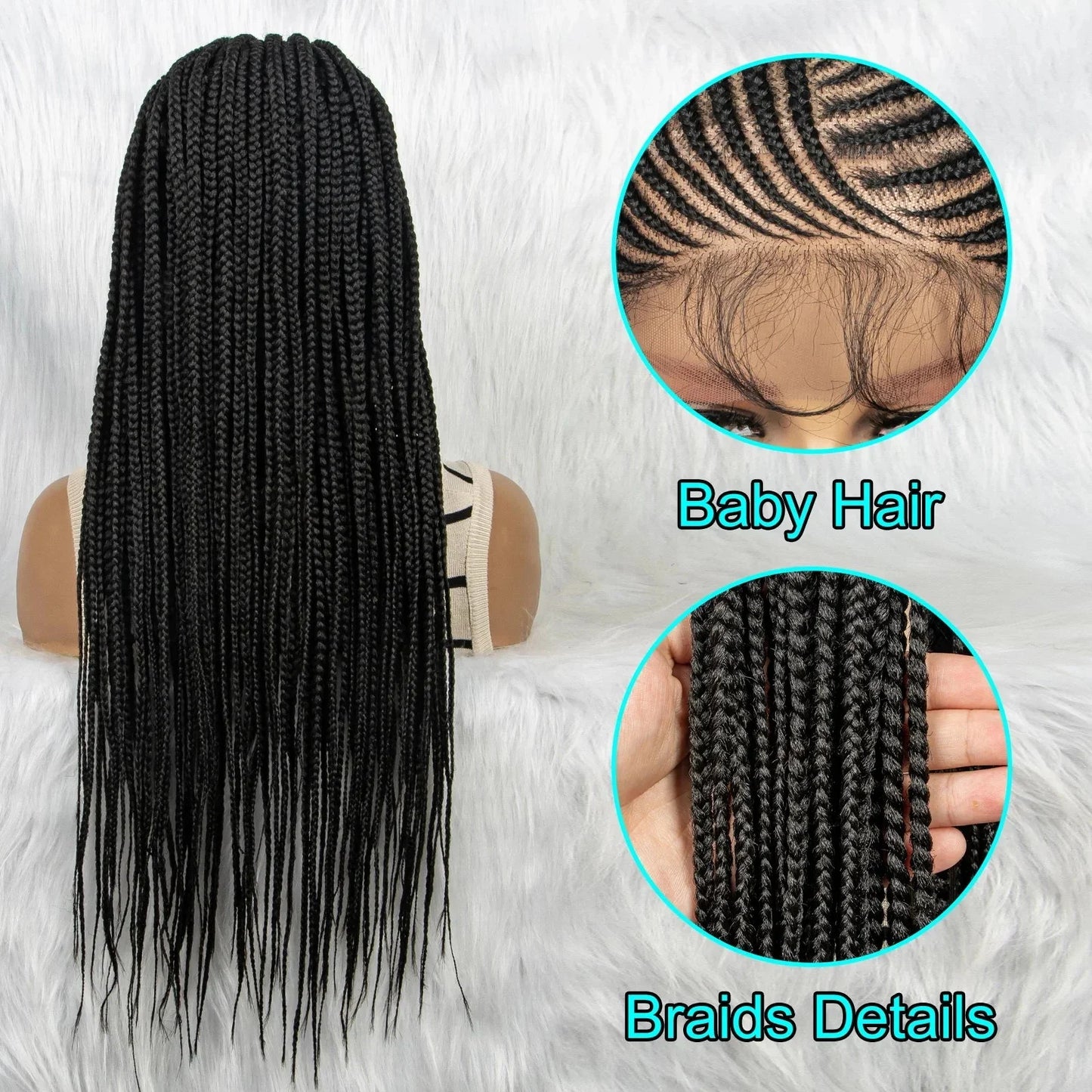 Lace Front Braided Wig | Baby Hair | Kanekalon Synthetic | Black Women