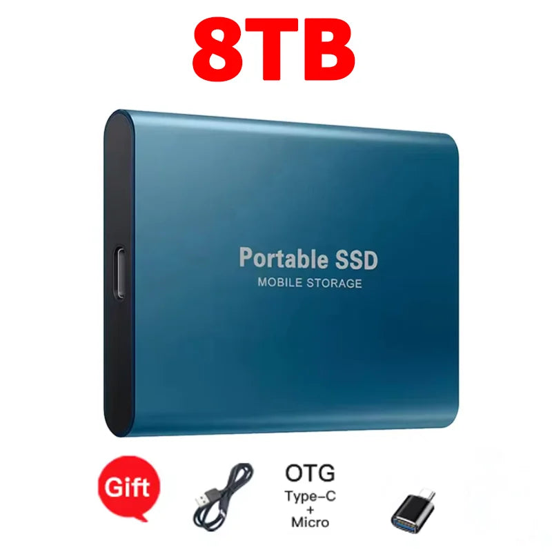 Reliable Slim Storage Device Portable External SSD 1TB 4TB 16TB 128TB High Speed for Notebook Laptop Computer