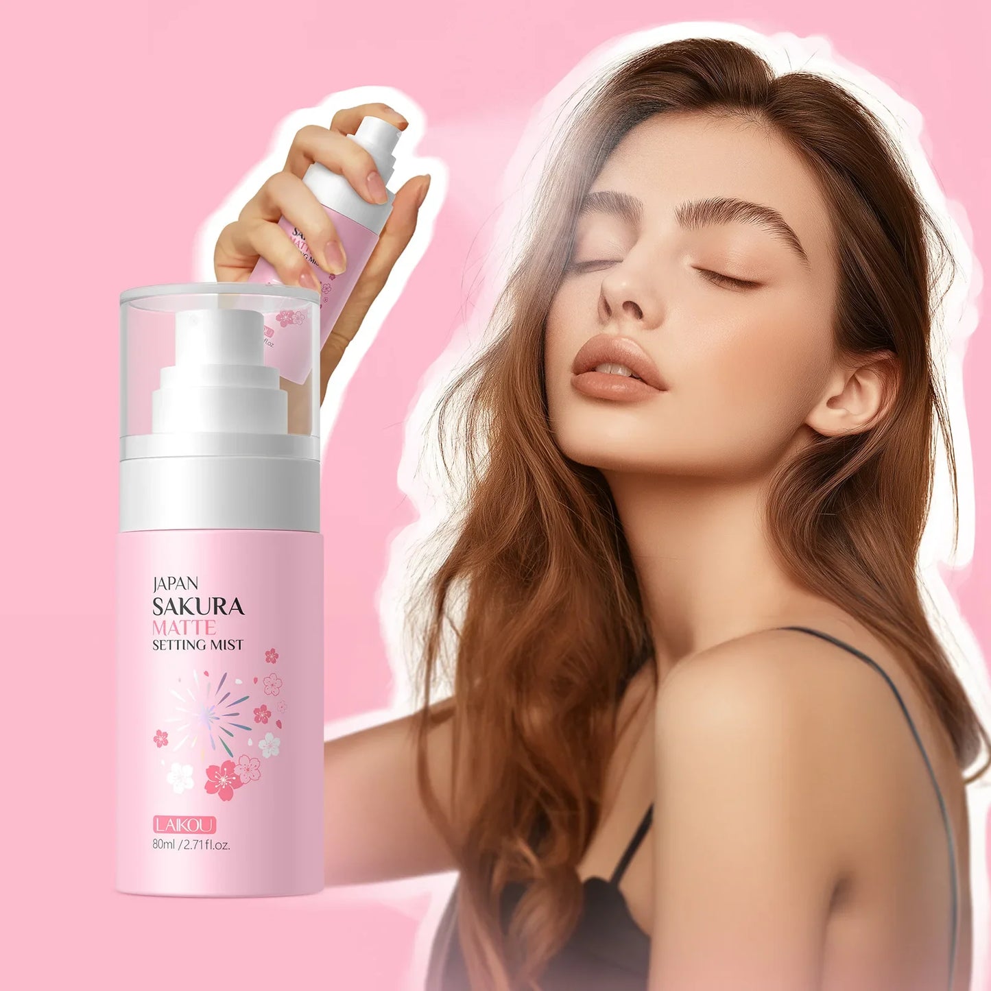 Sakura Matte Setting Spray 80ml Long Lasting Makeup Fixer Moisturizing Oil Control Non Sticky Face Mist For All Day Fresh Look