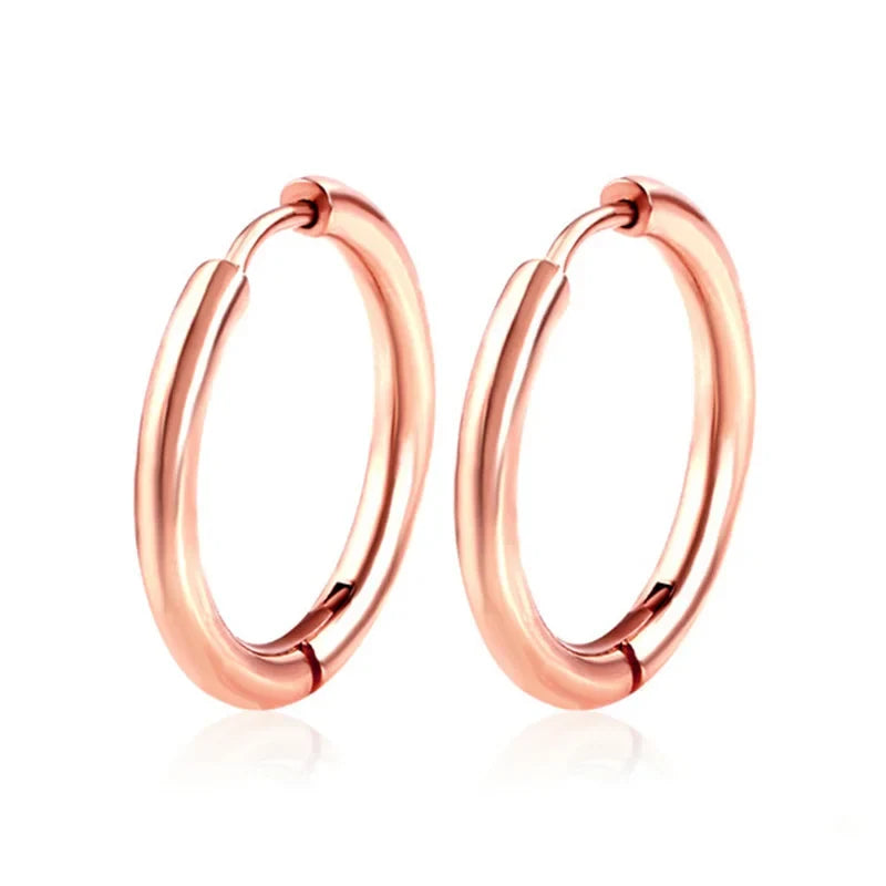 1 Pair Women/Man Stainless Steel Small Hoops Earring Piercing Ear Cartilage Tragus Simple Thin Circle Anti-allergic Ear Buckle