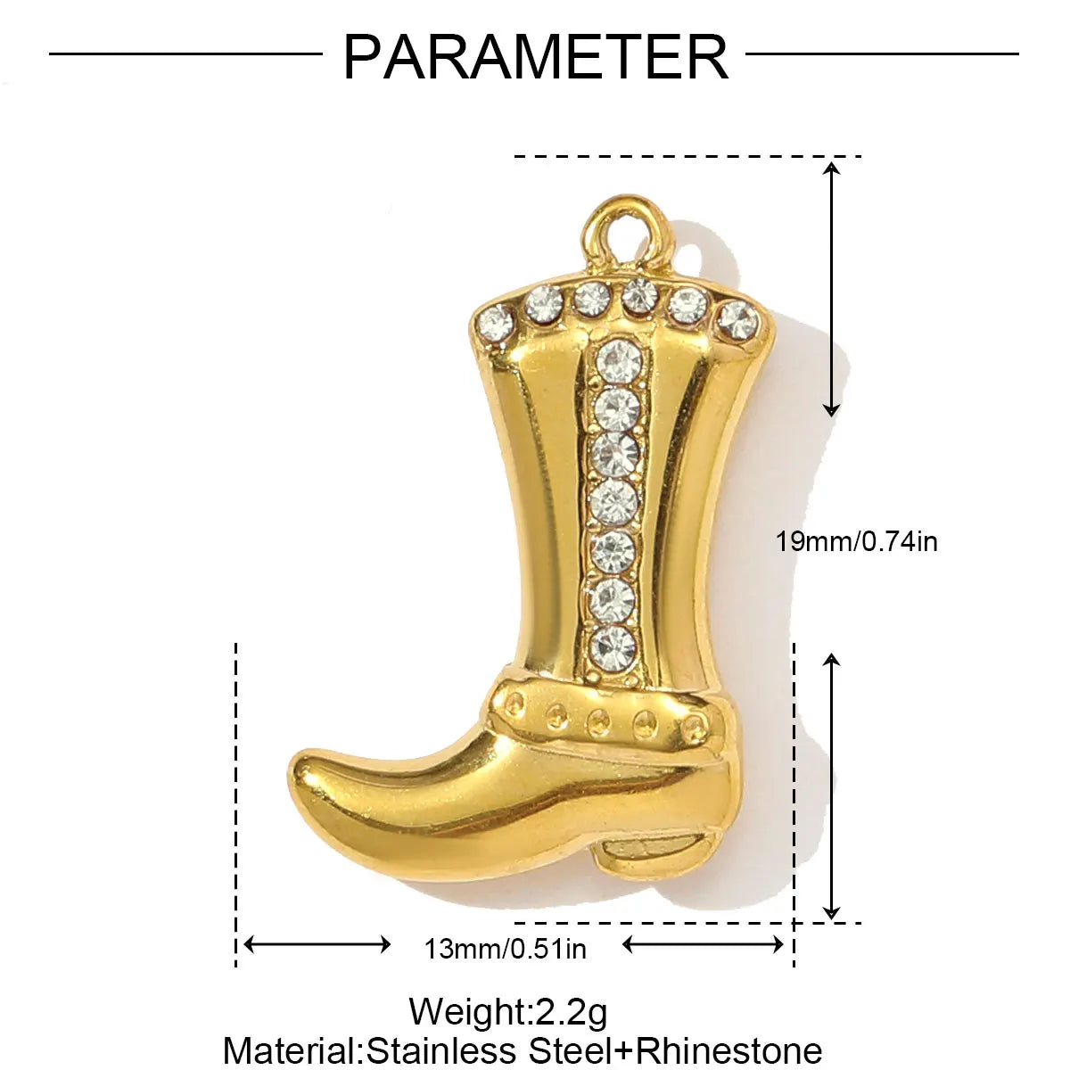 3pcs/Lot Stainless Steel 3D The Triumphal Arch Lovers Pendants Boot Heart Eye DIY Charms Women French Love Dog Dream Jewelry