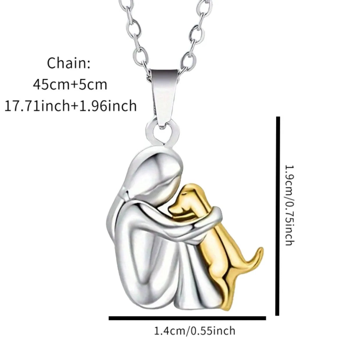 Girl Dog Pendant Necklaces, Stainless Steel Necklace Women, Minimalism Style Jewelry Accessories Chain