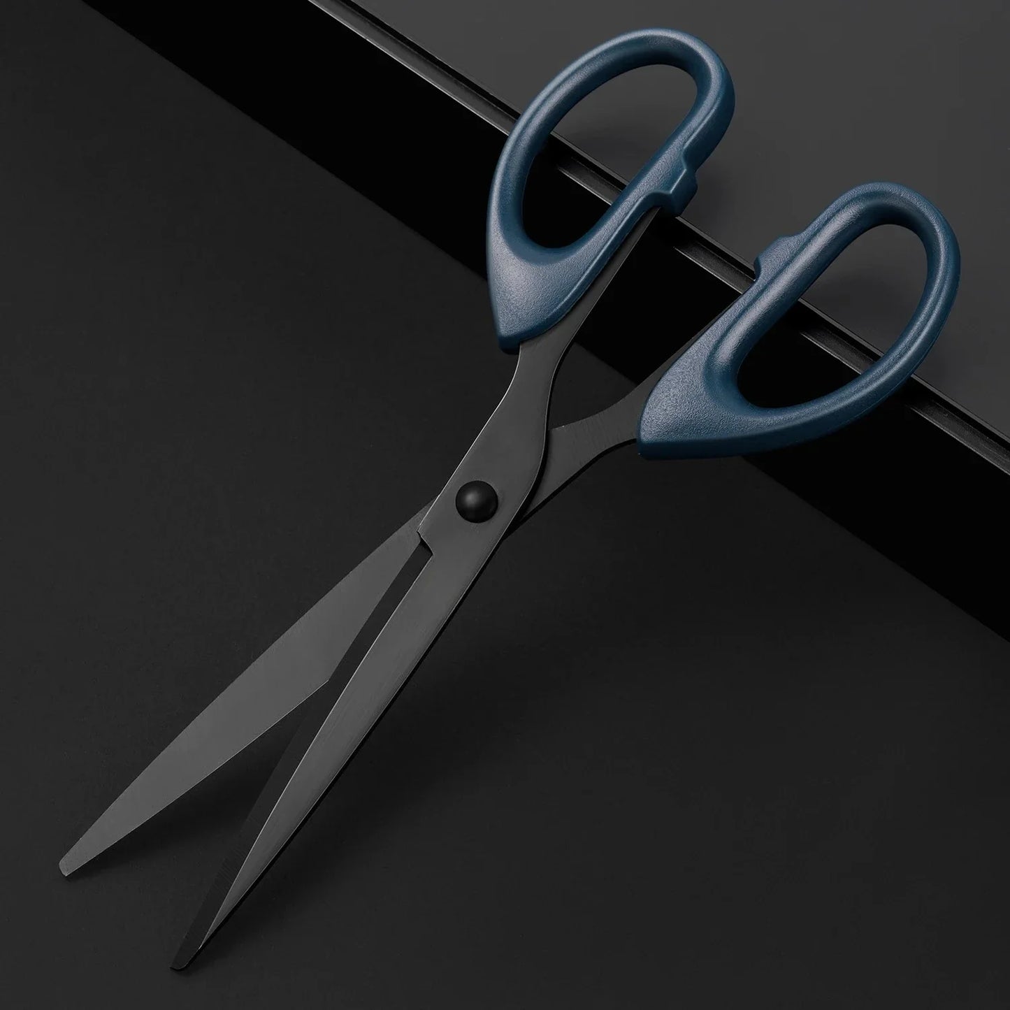 Professional Office Scissors 180mm Heavy Duty Scissors with Black Blade Sharp Stainless Steel Cutting Tool for Paper Craft