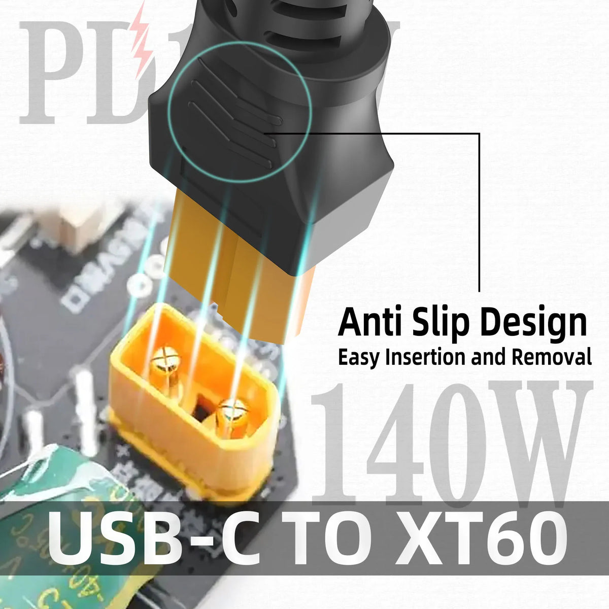 Type C to XT60 Adapter Cable, USB C to XT60 Charging Cable, USB C Male to XT60 Female Cable, PD 140W Charging Cable