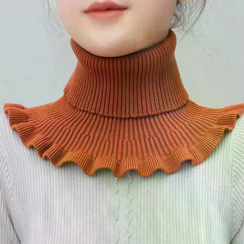 Warm Knitted Fake Collar Women Thicken Turtleneck Ruffles False Collars Detachable Neck Guard Winter Windproof Fake Collar