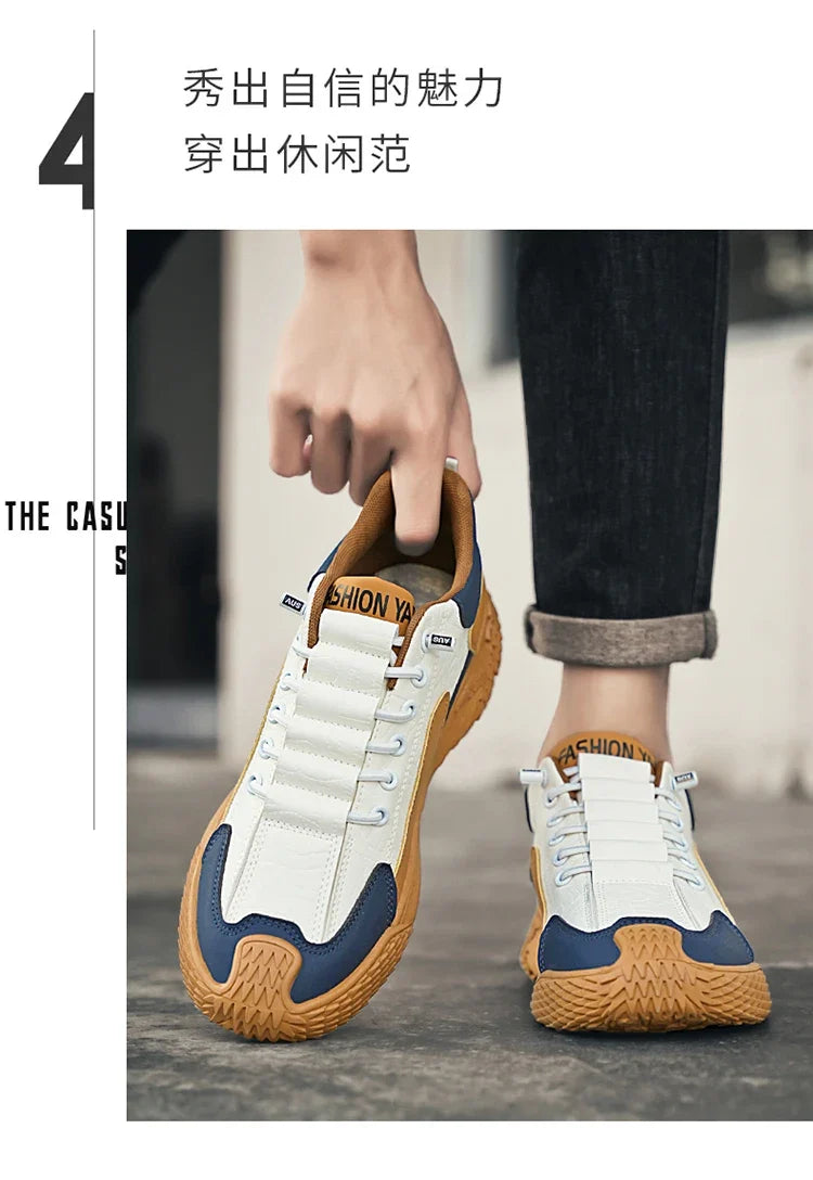 Spring and Autumn Fashion Elastic Band Sneakers for Men, Versatile Trendy Casual Shoes, Student Running Shoes, Soft-Soled Lightweight Men's Shoes