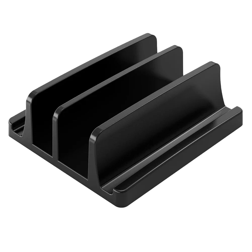 Vertical Laptop Stand for Desk,Dual Slots Plastic Laptop Holder with Space Saving Design,Laptop Stand Supports MacBook