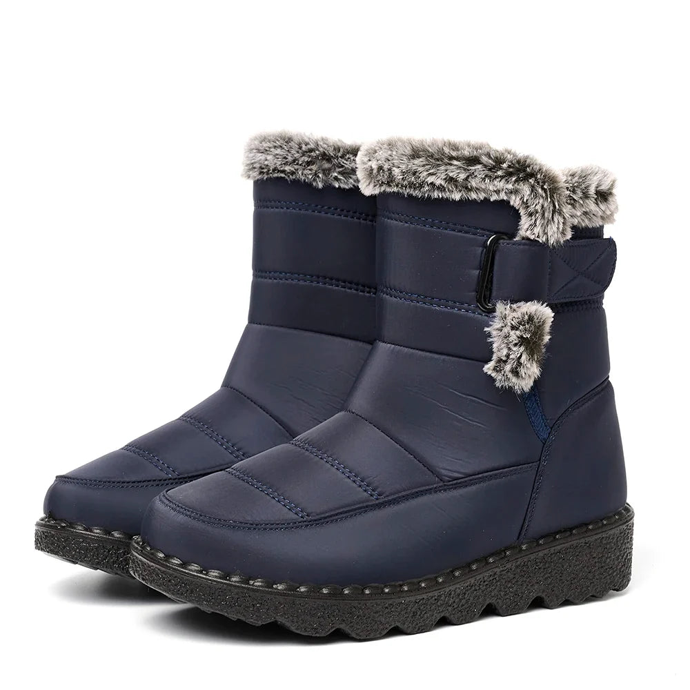 Winter Women Boots Waterproof Snow Boots Plus Size Casual Platform Ankel Boots Warm Fur Women Shoes Antislip Fashion Cotton Shoe