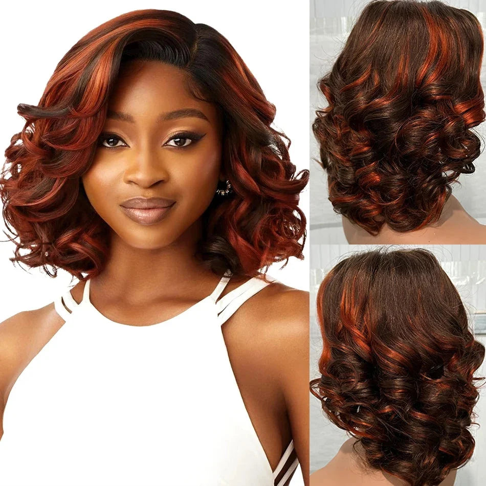 100% Human Hair Curly Bob Wigs | 5x5 HD Lace Closure, Glueless Ready to Wear