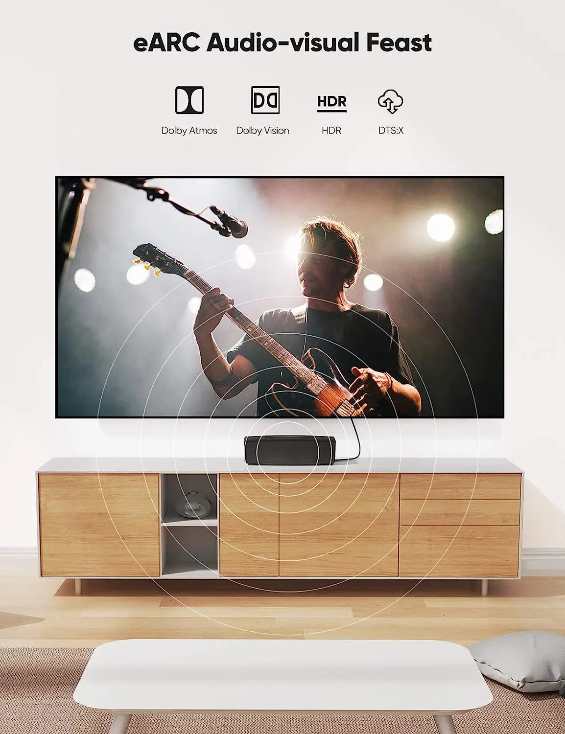 8K HDMI Flat Cable 48Gbps High Speed 8K60 4K120 144Hz Braided HDMI 2.1 Cord 3D eARC HDCP 2.2&2.3 Compatible with Roku TV/PS5