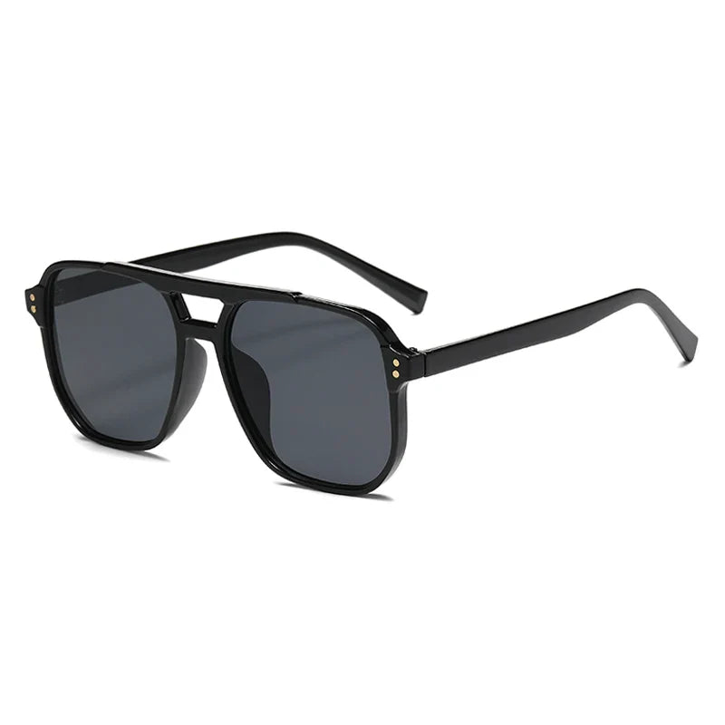 Hiking Classic Oversized Pilot Anti Light Glasses Women Vintage Double Bridge Big Oval Sun Shades Unisex Yellow Lens Eyewear