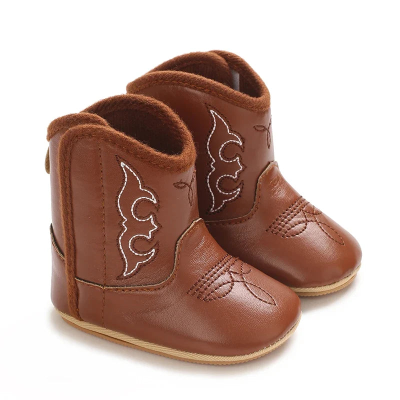 Baby Boys Girls Winter Boots 0-12 Months Western Denim First Walkers Warm Casual Fashion