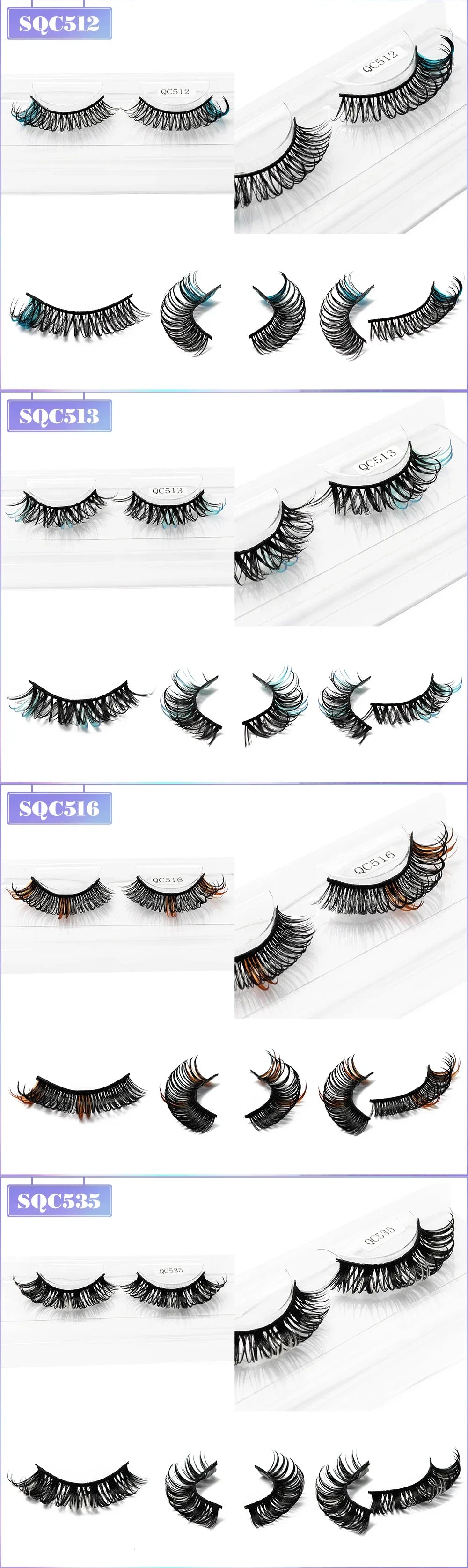 Yiernuo 1/5 Pairs Cosplay Anime Eyelashes Manga Lashes Dramatic Fairy Clusters Lashes Wet Look Lashes