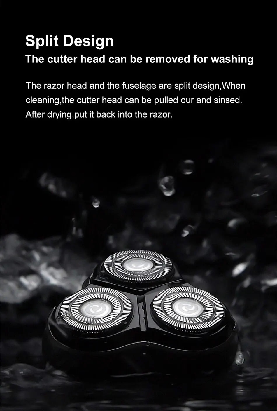 Blackstone USB Rechargeable Rotary Shaver for Men 3D Floating Blade Washable Beard Shaving Machine Electrical Facial Hair Trimme