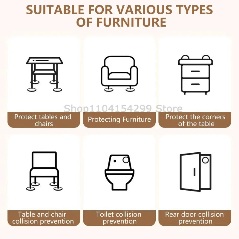 DIY Non-Slip Furniture Pads Mute Mats Bumper Damper Anti-slip Thick Pad Foot Cover Self Adhesive Table Chair Foot Protection Pad