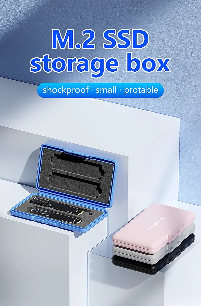 4-Slot M.2 SSD Case Storage Case 2280 SSD Enclosure Bag for SSD Case SATA NVme Hard Disk Box for SSD Shockproof Portable Box