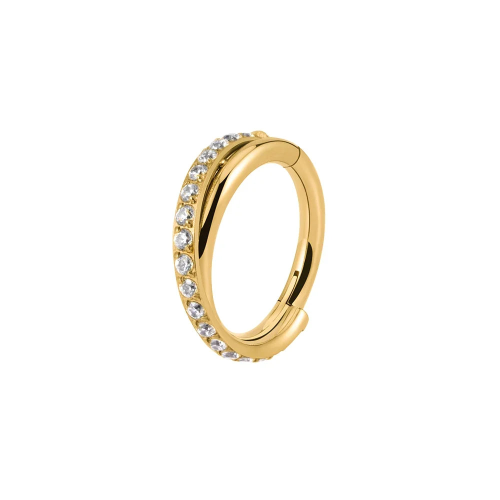 Right Grand Implant Grade Titanium Hinged Seamless Earrings Clicker Hoop Ring for Cartilage Helix Rook Septum Daith Tragus Conch
