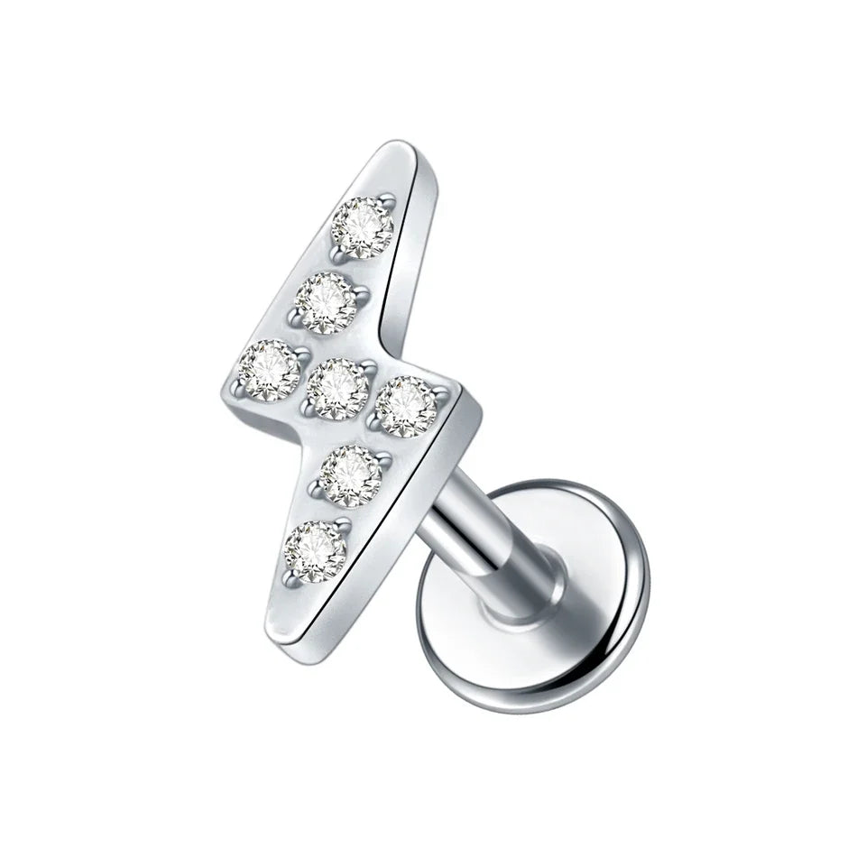 1Pc G23 Titanium Cartilage Stud Earrings for Women Lip Stud Labret Piercing Helix Daith Piercing Body Jewelry