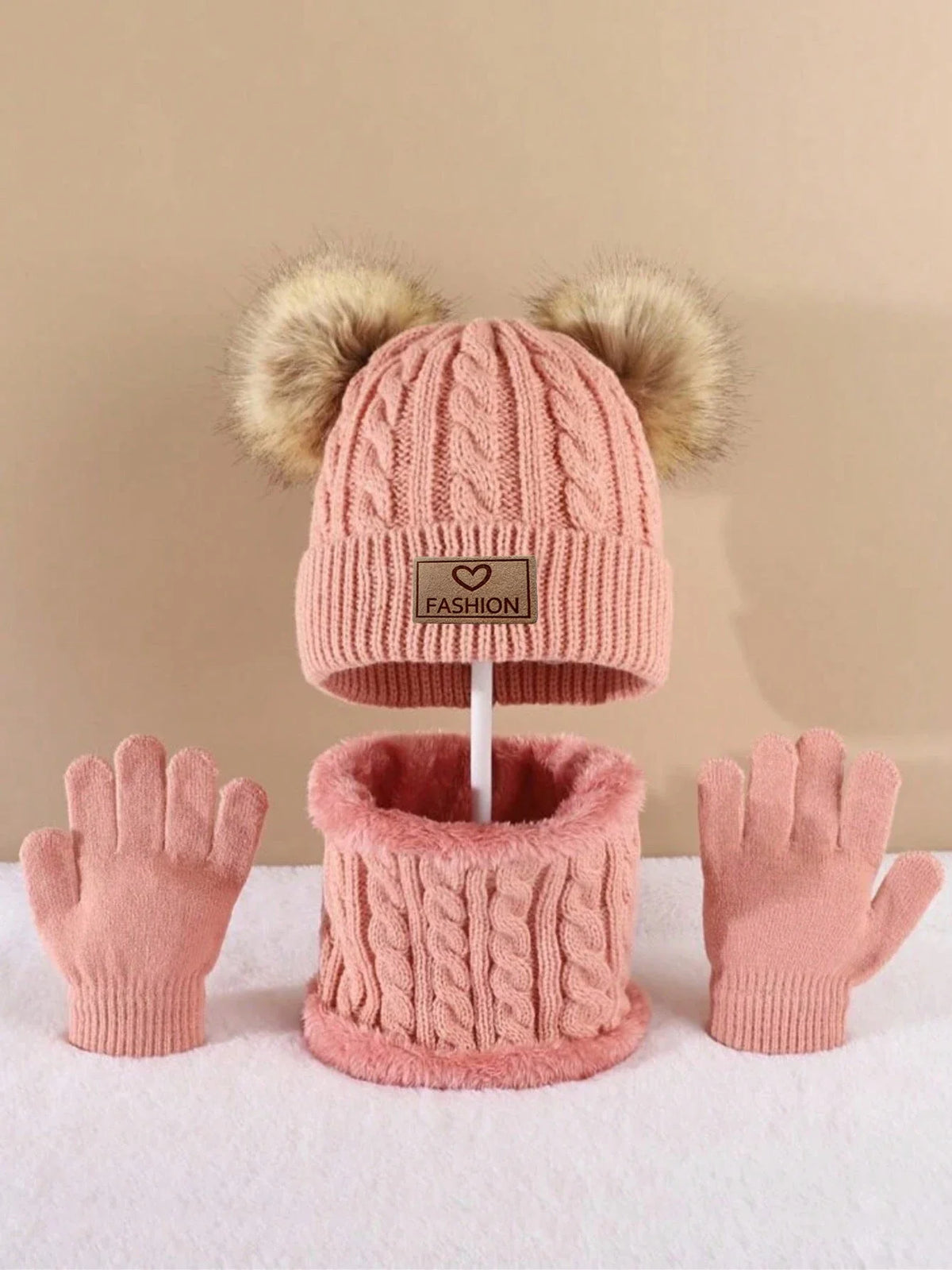3PC 2-12Y Autumn and Winter Children's Hats and Neck Gloves Set, Cute, Comfortable and Warm, Hats for Boys and Girls
