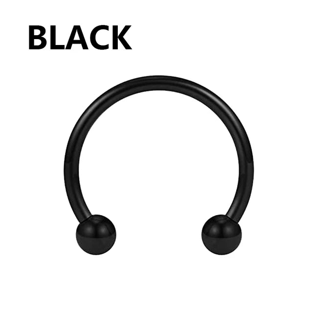 1PC metal Horseshoe Fake Nose Ring C Clip Septum Lip stainless steel Real Piercing Nose Rings Hoop For Women Men Jewelry