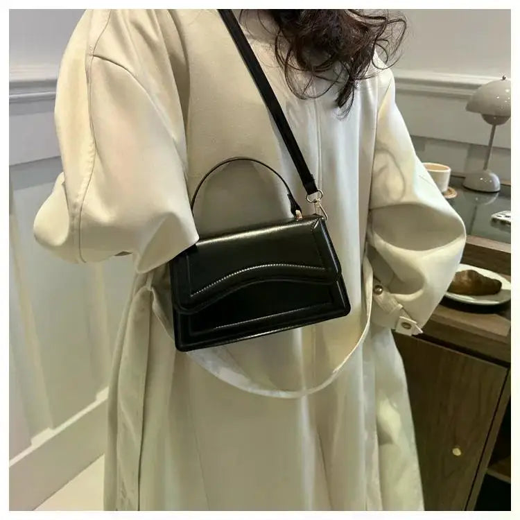 High Quality PU Leather Handbag & Purse for Women | Solid Color Shoulder Crossbody Bag (Lady Messenger, Small Tote for Girls)