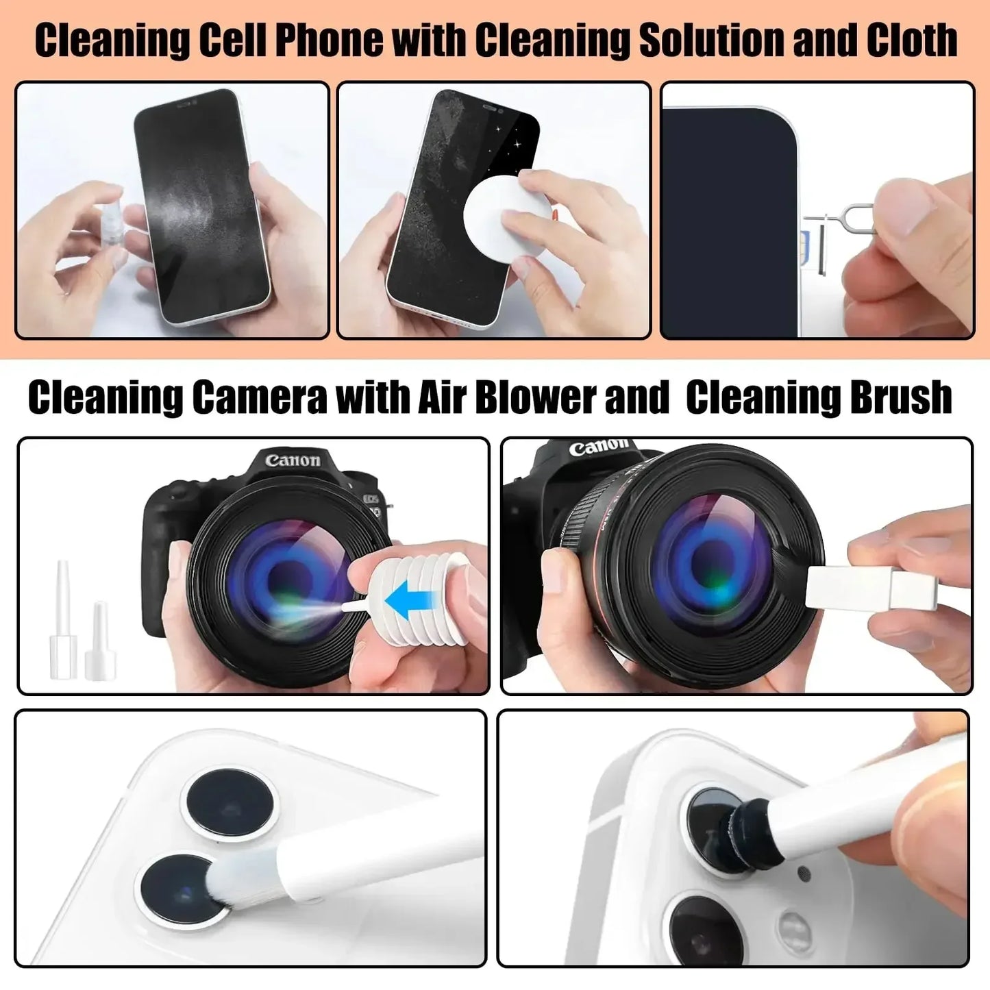 Multifunctional 20-in-1 Cleaner Kit Earphones Cleaning Pen brush Screen Cleaner Computer Keyboard Brush Keycap Puller