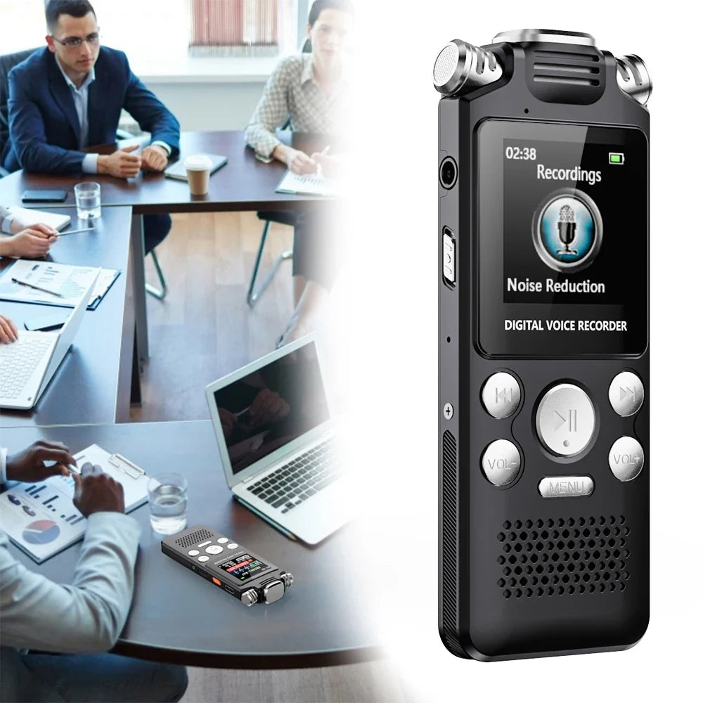 Professional Voice Activated Digital Audio Voice Recorder 8GB 16GB 32G Noise Cancelling Recording PCM Support OTG WAV MP3 Player