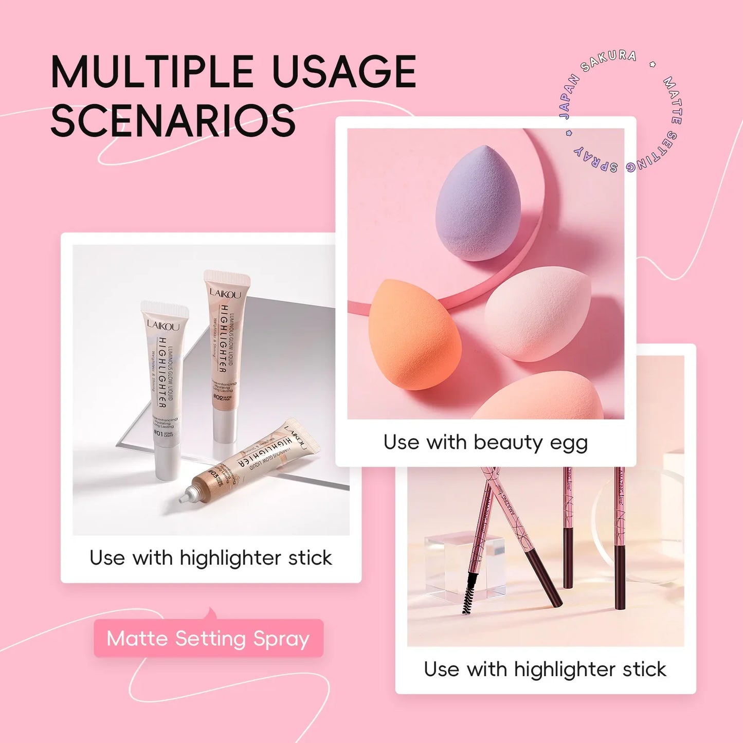 Sakura Matte Setting Spray 80ml Long Lasting Makeup Fixer Moisturizing Oil Control Non Sticky Face Mist For All Day Fresh Look