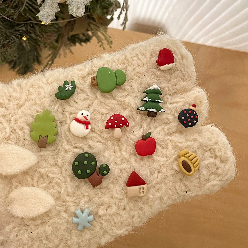 Christmas Atmosphere Polymer Clay Earrings Cutter Mold Mini Winter Gloves/House Shape Clay Mould Polymer DIY Clay Jewelry Tools