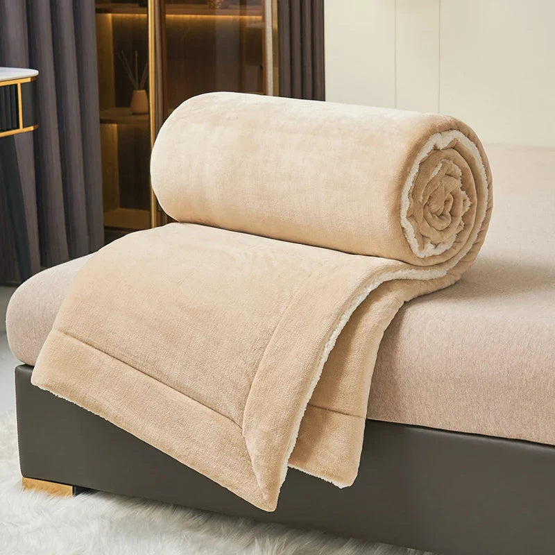 Spring Imitation Lambswool Multi-functional Blanket Queen Blankets for Bed Soft Plush Comfortable Milk Fleece Blanket for Throw