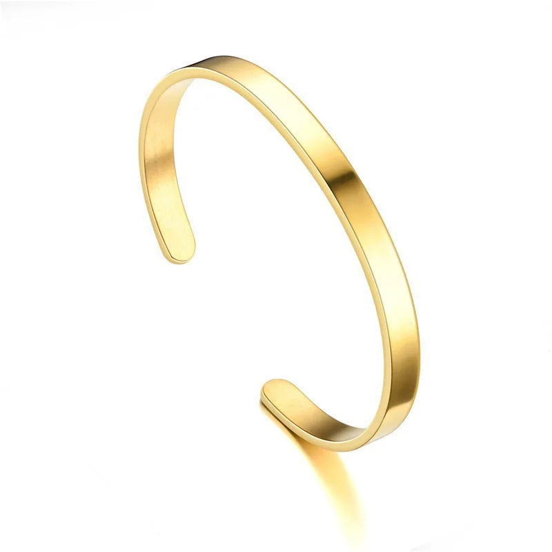 Stainless Steel Silver Color Men Snake Bone Chain Bracelet Simple Non-Fading Open Bracelet For Women Fashion Hip Hop Jewelry