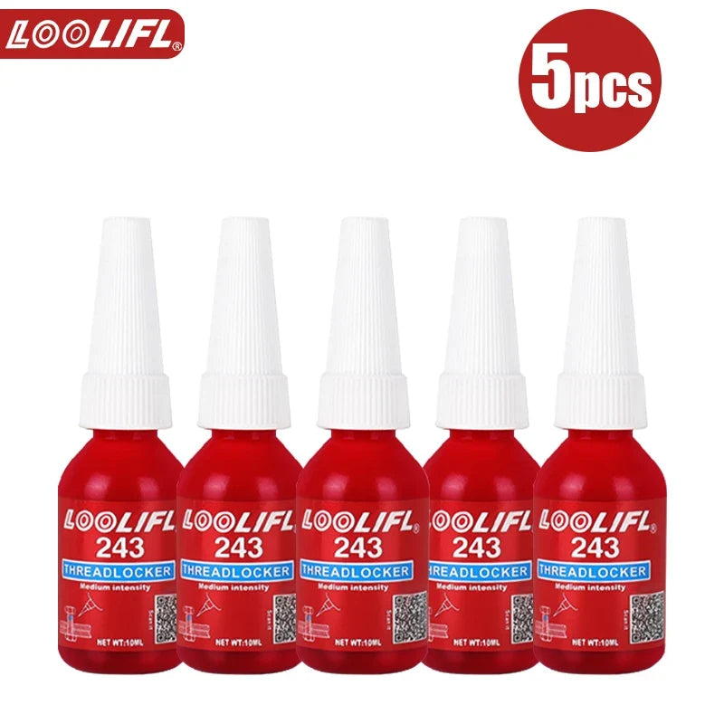 LOOLIFL Blue Thread Locker 243 Nuts-Bolts Locker, Screw Adhesive Lock Tight Seal Fasteners Anaerobic Curing Metal Glue,Rustproof