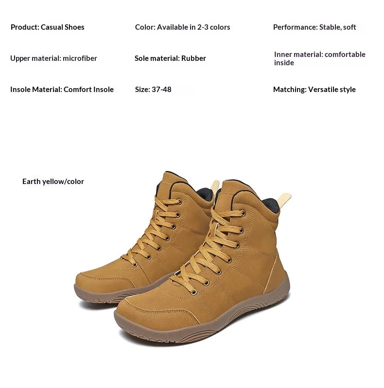 2026 New Unisex Sports Shoes Lightweight And Non Slip Walking Shoes Comfortable High Top Solid Color High-Quality Hiking Shoes