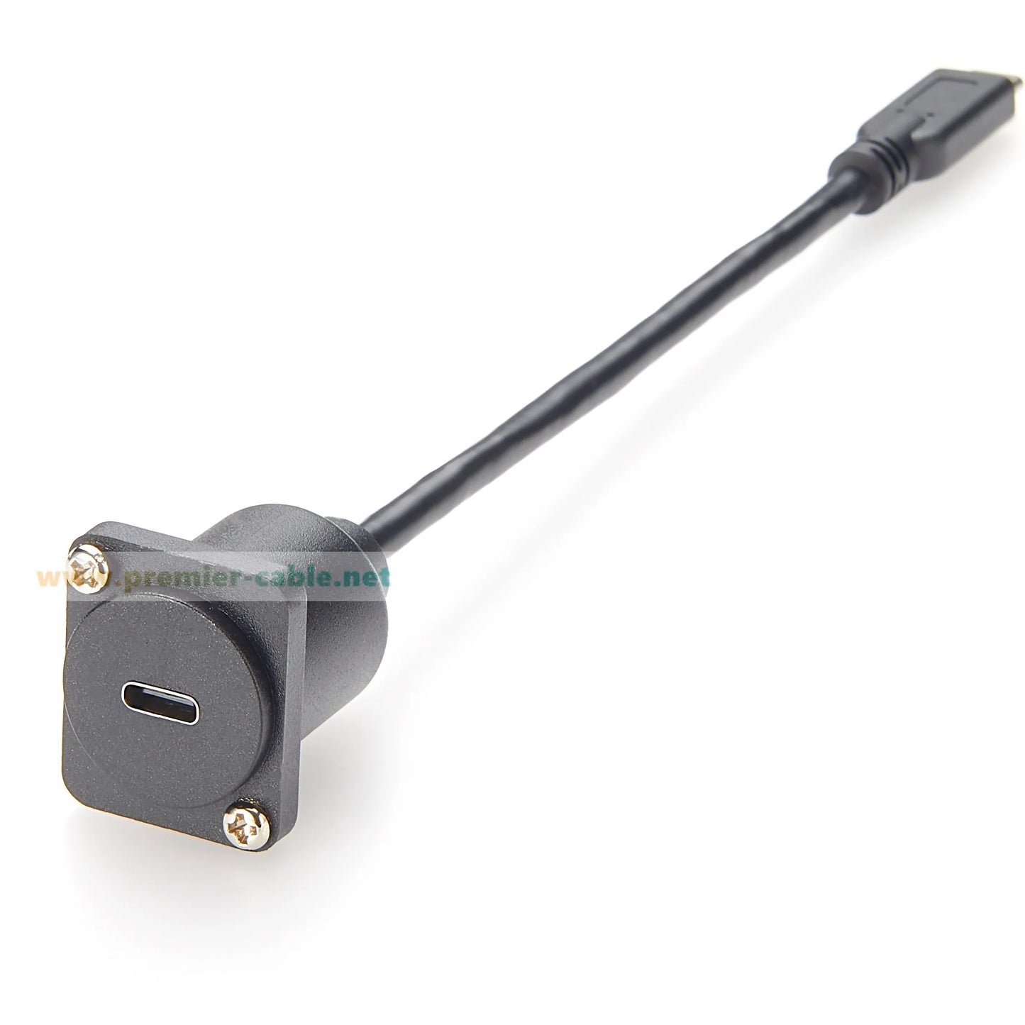 D-Type USB 3.1 C Male to Female Extension Cable Flange Chassis Panel Mount Bulkhead USB Type C Adapter 10Gbps Data Transfer