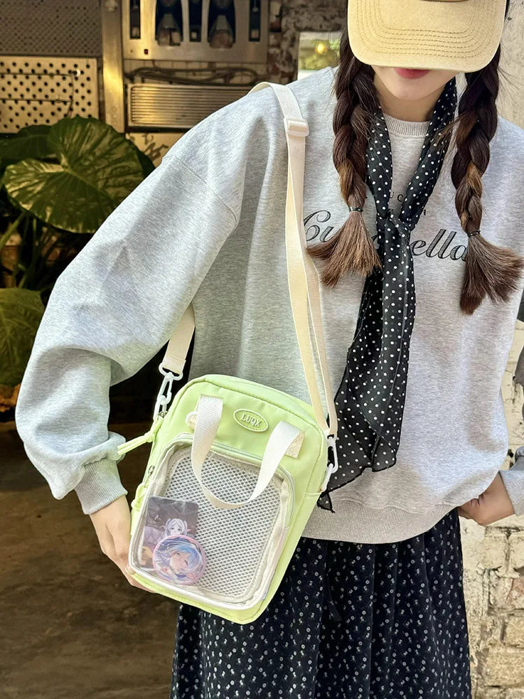 Casual Girl Ulzzang Ita Bag | Small Versatile Crossbody & Transparent Bar Chi Cute Shoulder Mobile Bag