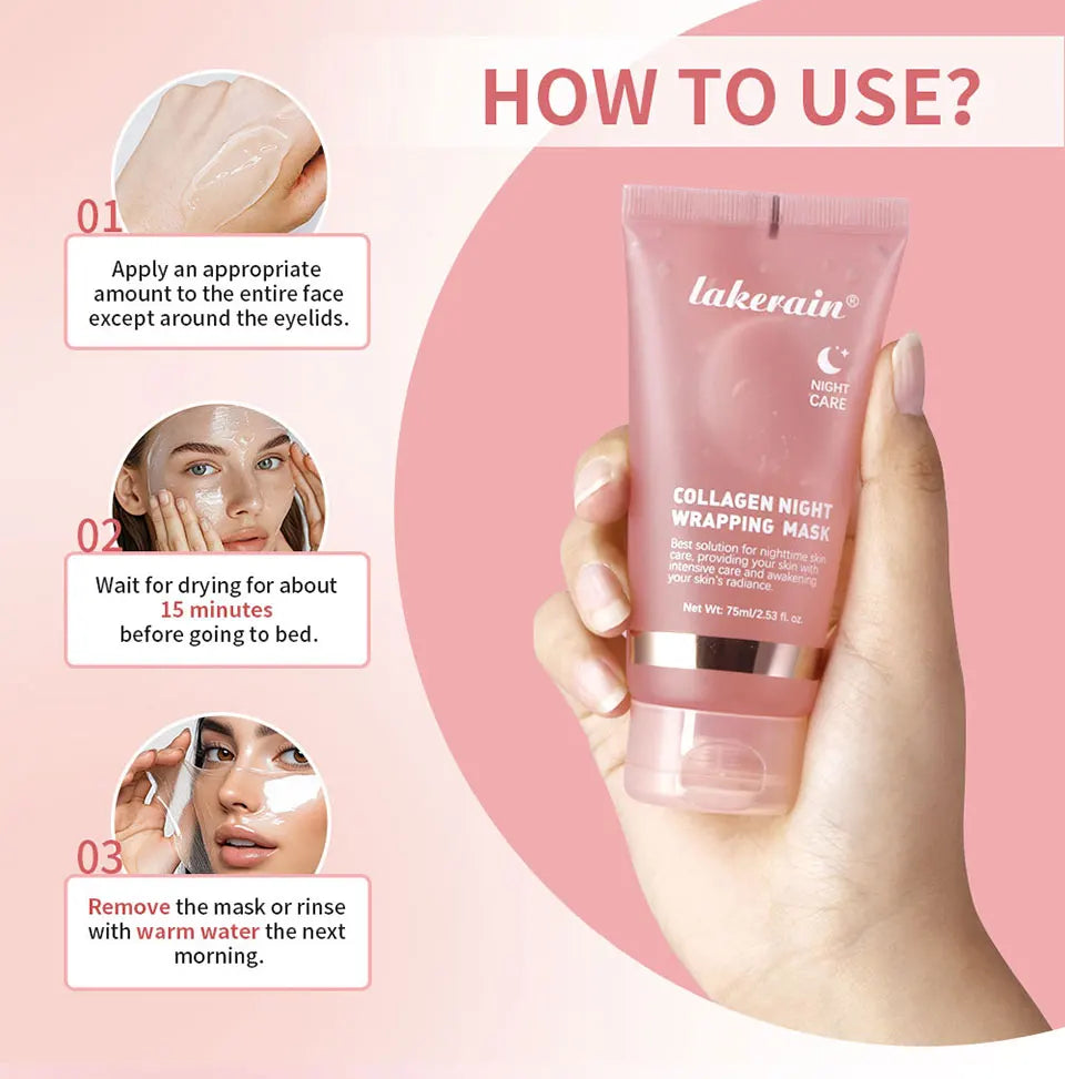 Collagen Wrapping Peel-off Mask Rejuvenation Moisturizing Brightening Korean Face Mask Make Glowy Skin Elasticity Facial Mask
