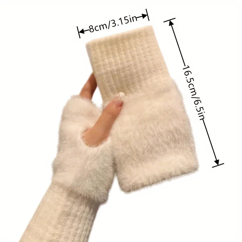 Hand Washable Fingerless Gloves for Women: Comfortable Soft Warm Design, Fashionable Winter Gloves for Cold Weather & Casual Use