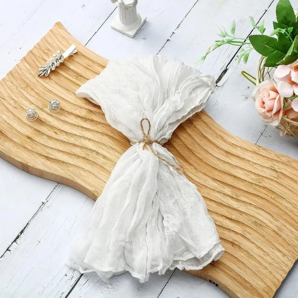 Party Supply Table Decoration Gauze Napkin Soft Thin Cotton Napkin Retro Reusable Placemats Hotel