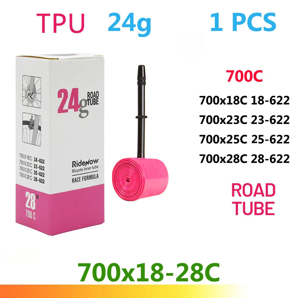 RideNow TPU Bike Inner Tube 700C 700x18 23 25 28 32 35 37 40 47C Road Bicycle Tire MTB Bike Camera 29x1.5 1.75 1.9 pneu aro