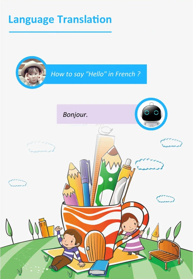 Smart AI Robot WiFi Early Education Toys for Children Speech Recognition & Voice Interactive Educational Learning Machine