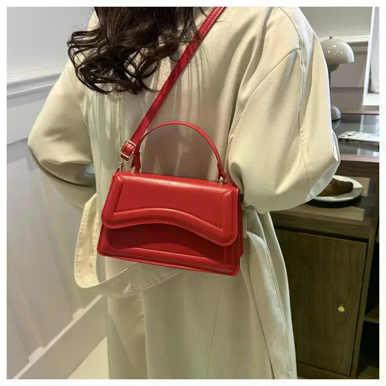 High Quality PU Leather Handbag & Purse for Women | Solid Color Shoulder Crossbody Bag (Lady Messenger, Small Tote for Girls)