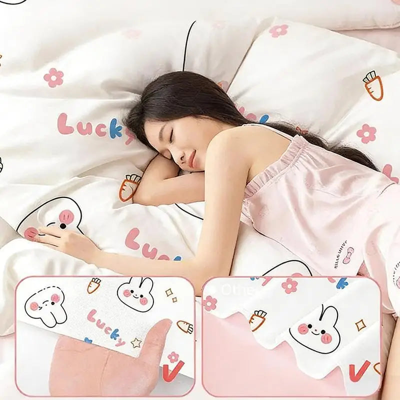 New Disposable 3/4-Piece Bedding Set, Thickened Disposable Bed Sheets Duvet Covers Pillowcases For Hotel Travel Camping Use